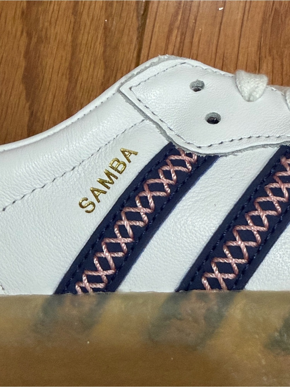 Adidas Sambae J Size 6.5 White Dark Blue Glow Pink NWT NIB